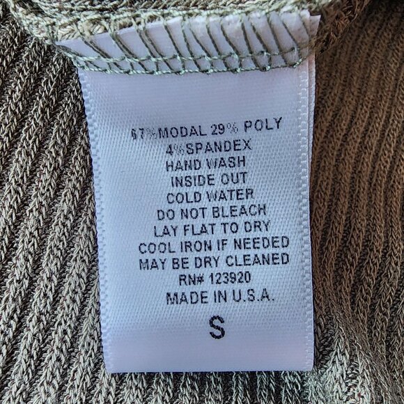 LAmade Womens Small Dress Ribbed Knit Green Scoop Neck Fitted Party - Picture 7 of 8